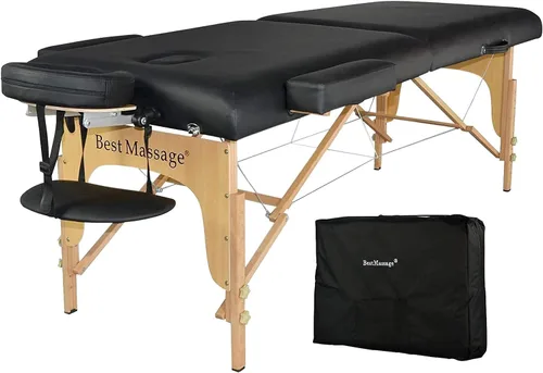 Miniatura 8 de PayLessHere Cama de masaje portátil de 77 pulgadas de largo, 30 pulgadas de ancho y 4 pulgadas de ancho, cama THK de pestañas, 3 mesas plegables
