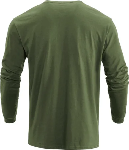 Miniatura 2 de H HYFOL Camisetas gráficas para hombre con la bandera de Estados Unidos de algodón de manga larga patriótica americana cuello redondo camisetas