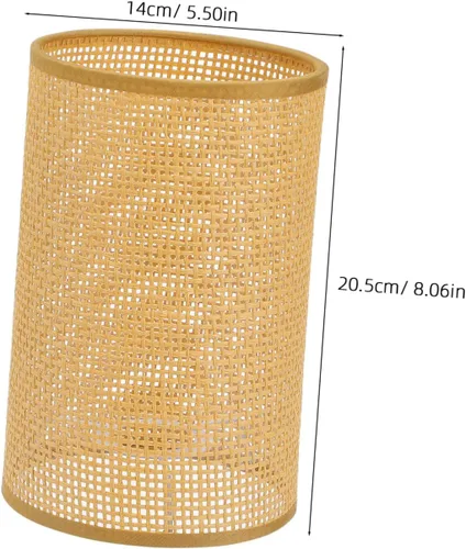 Miniatura 2 de OSALADI Pantallas de lámpara para lámparas de mesa, pantalla de ratán tejida blanca, pantalla de tambor fácil de instalar