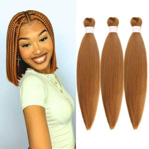 Miniatura 10 de Cabello trenzado verde azulado preestirado, hipoalergénico, sintético, color azul aguamarina, para trenzas y giros, extensiones de cabello largo