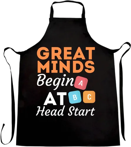 Great Minds - Delantal para profesor, negro, talla única, para estudiantes de escuela, delantal de cocina unisex
