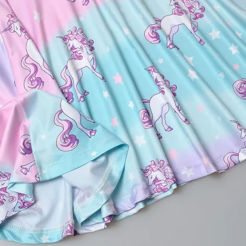 Miniatura 67 de Perfashion Vestidos a juego para niñas y muñecas sin mangas/manga larga, acampanados, faldas de fiesta de unicornio