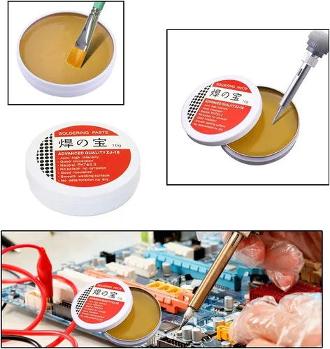 Miniatura 4 de Juego de herramientas de soldadura 4 en 1, limpiador de puntas de soldador + alambre de soldadura de 0.024 in (1.76 oz / 50 g) + pasta de fundente