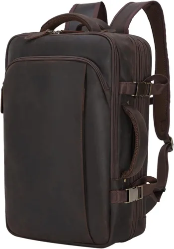 Miniatura 10 de Masa Kawa Mochila de cuero para laptop de 15.6 pulgadas para hombres expandible 36L viaje de negocios mochila Daypack Weekender Bag
