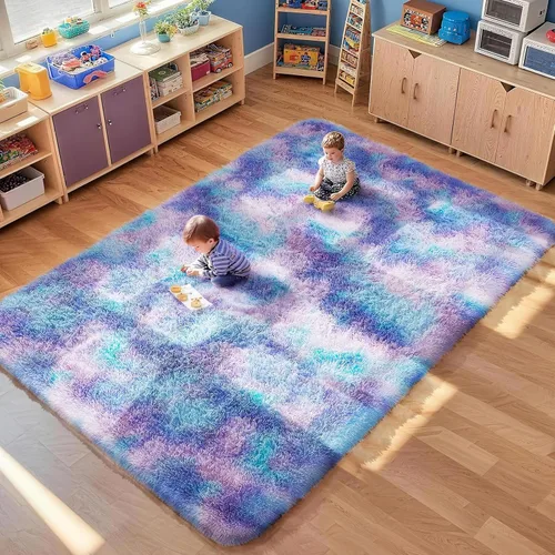 Miniatura 60 de Ophanie Alfombra Verde de Césped, Alfombras de Área para Dormitorio, Alfombra Shag Esponjosa de 4x6 pies, Suave Peluda Afelpada Linda para Niños 7
