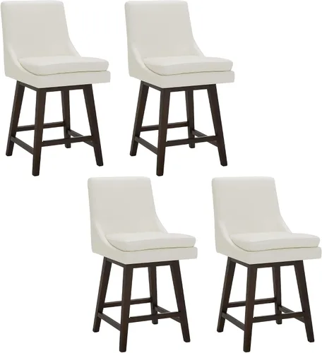 Miniatura 23 de CHITA Taburete de bar giratorio de altura de mostrador, taburete de bar tapizado, altura del asiento de 26.8 pulgadas de alto, tela en niebla