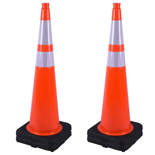 Miniatura 13 de OrangeStar Conos de Tráfico de 36" Paquete de 6 Conos de Seguridad Azules con Collares Reflectantes, Base de Servicio Pesado para Construcción