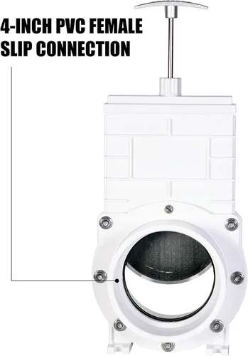 Miniatura 4 de Valterra, válvula de compuerta 6401, de PVC, color blanco, de 4 pulgadas
