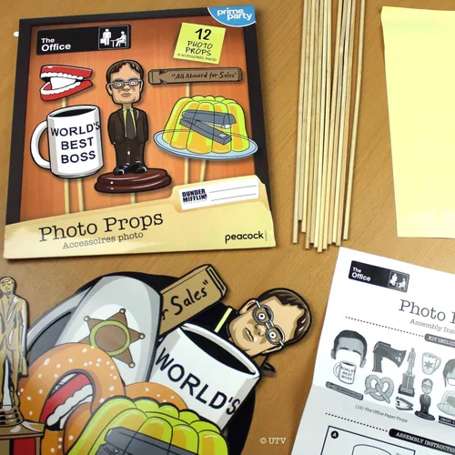 Miniatura 3 de Dunder Mifflin Party Essentials: Juegos de oficina y divertidos accesorios para fotos (accesorios para cabina de fotos)