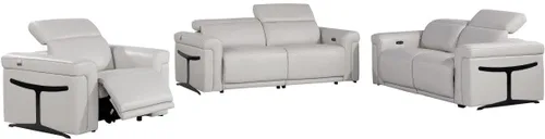 Miniatura 18 de Blackjack Furniture Mario - Sofá biplaza reclinable de cuero italiano de grano superior con reposacabezas y asientos ajustables, cargadores USB