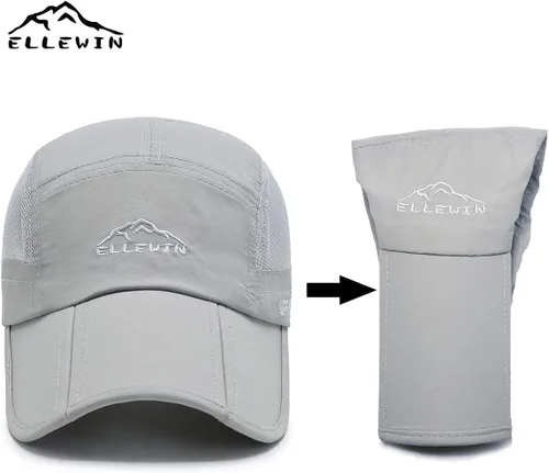 Miniatura 21 de ELLEWIN Gorra de béisbol unisex UPF 50 sin estructura, con pico grande y plegable