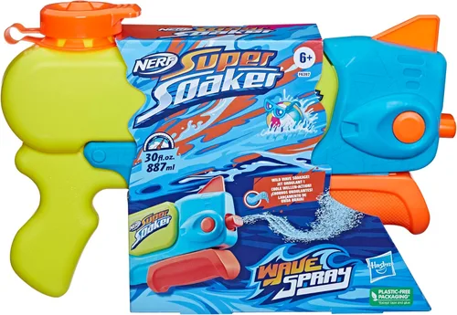 Miniatura 2 de NERF Super Soaker Wave - Pistola de agua con atomizador, remojo de ondas salvajes, boquilla se mueve para crear corriente ondulada, juegos al aire