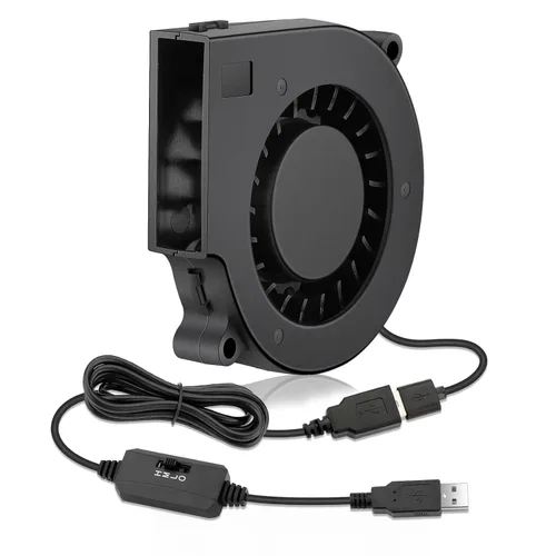 Miniatura 10 de Ventilador centrífugo de turbina de 1.969 in x 0.591 in Mini USB 5V Ventilador sin escobillas 5015 para impresora 3D, casco, enfriador de proyectos