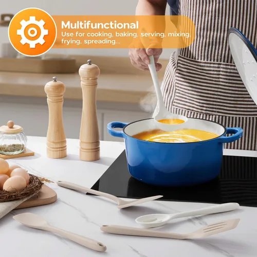 Miniatura 8 de Onader Juego de utensilios de cocina de 10 piezas, utensilios de cocina de silicona no tóxicos, resistentes al calor y aptos para utensilios de 2