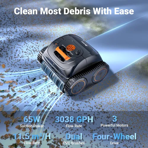 Miniatura 2 de (Actualización 2026) WINNY POOL CLEANER C1 para piscina enterrada y sobre el suelo, limpieza 4 en 1 de pared y línea de flotación de hasta 1,614
