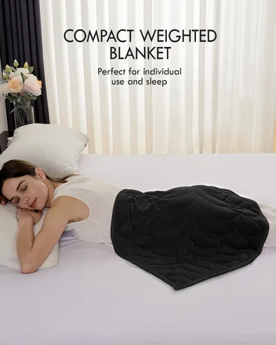 Miniatura 2 de Kaisa Manta con Peso para Adultos (5 libras, 23" x 29"), Manta de Regazo con Peso Suave Lavable a Máquina, Mantas Pequeñas Pesadas con Cuentas