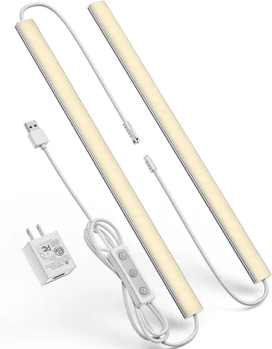 Miniatura 9 de Iluminación debajo del gabinete enchufable, luces debajo del mostrador regulables para cocina, 3 piezas de 12 pulgadas, tira de luz LED USB blanco