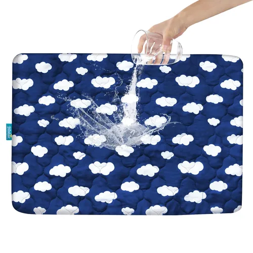 Juego de sábanas protectoras de colchón ajustables impermeables Pack and Play, compatible con Graco Pack n Play & Dream On Me & Pamo Babe, para Nube