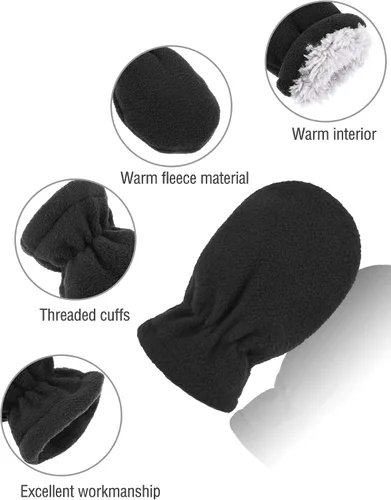 Miniatura 9 de SATINIOR 3 pares de guantes de invierno para bebés y niños pequeños, guantes cálidos de forro polar para bebé niño y niña