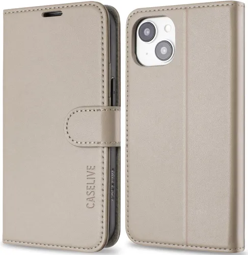 Miniatura 8 de Funda tipo cartera para iPhone 13/iPhone 14 con tarjetero [funda de cuero de alta calidad] [bloqueo RFID]