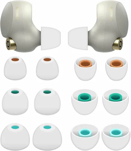 6 pares de almohadillas de repuesto para WF-1000XM5 / WF-1000XM4 / WF-C700N / WF-C500, auriculares de goma de silicona suave flexible compatible con