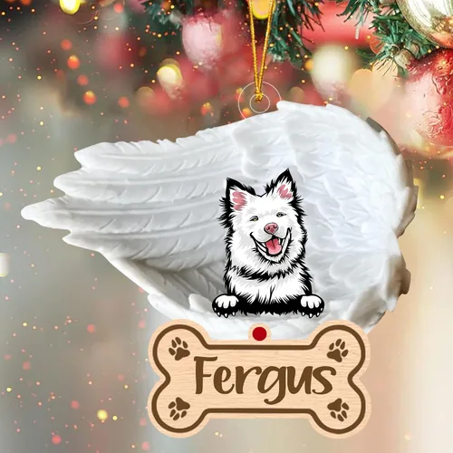 Miniatura 67 de Adorno de perro afgano de 1 ángel, adorno acrílico 2D personalizado conmemorativo para perros, regalo por pérdida de mascotas, regalo