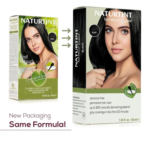 Miniatura 2 de Naturtint Black Root Retouch Crème - Tinte permanente para el cabello, sin amoníaco, gris oculto, sin aroma artificial, 1.52 onzas líquidas Negro