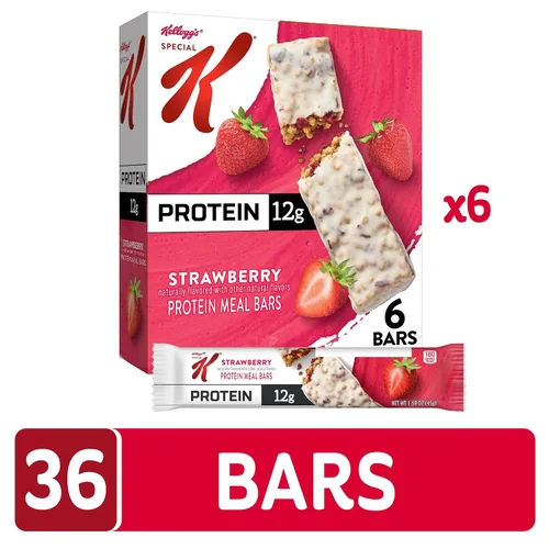 Miniatura 4 de Special K Barras de proteína en barra, 0.44 onzas de proteína, buena fuente de fibra, fresa (6 cajas, 36 unidades)