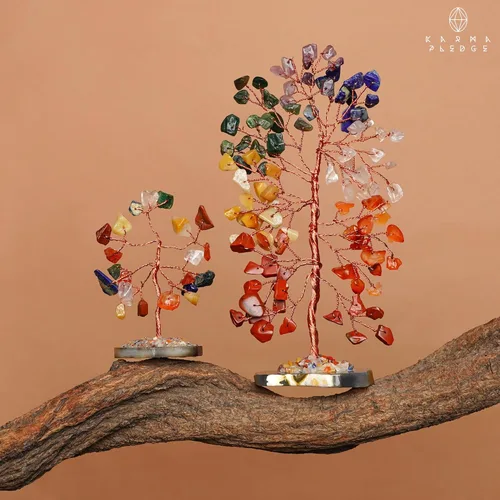 Miniatura 8 de Árbol de cristal para energía positiva con piedras y cristales curativos de los 7 chakras, árboles bonsái Feng Shui para dinero, para decoración