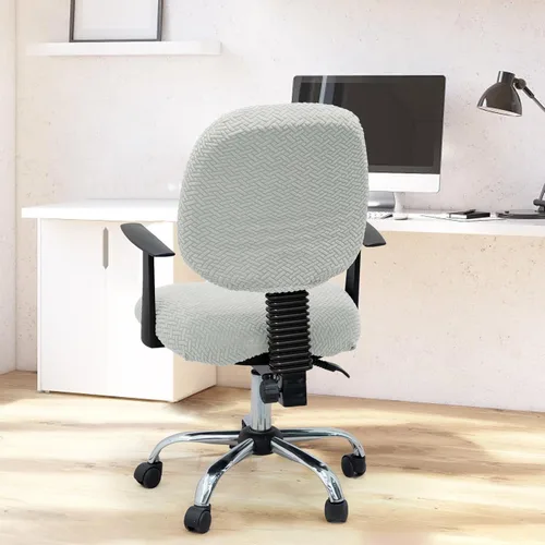 Miniatura 3 de MIFXIN Funda para Silla de Oficina de Computadora Elástica Extensible Forro de 2 Piezas Extensible de Punto Universal Funda de Asiento de Silla