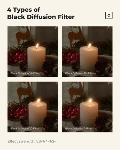 Miniatura 6 de K&F CONCEPT Filtro de difusión negro de 67mm con efecto cinematográfico de niebla de 1/4, filtro con 28 capas de revestimiento multicapa, resistente