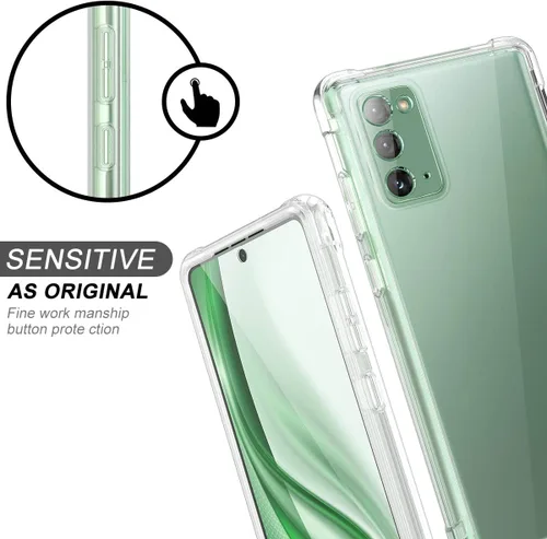 Miniatura 3 de SURITCH Funda transparente para Samsung Galaxy Note 20 (solamente) de 6.7 pulgadas, [protector de pantalla integrado], protección de cuerpo