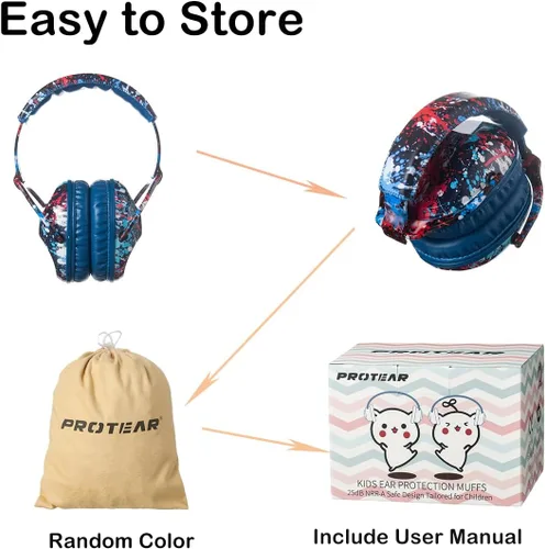 Miniatura 6 de Auriculares con cancelación de ruido para niños, protección auditiva NRR de 25 dB, reducción de ruido, a prueba de sonido para niños, orejeras