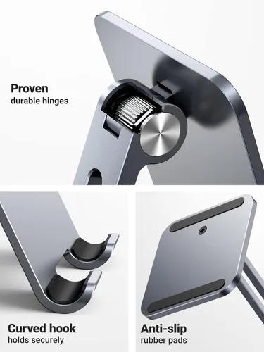 Miniatura 6 de UGREEN Soporte para tablet compatible con iPad soporte de escritorio ajustable de aluminio base más gruesa compatible con iPad Pro Air Mini 13 12.9
