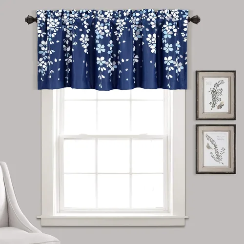 Miniatura 33 de Lush Decor Cenefa para ventana con filtro de luz, colección Weeping Flower, juego de cortinas, un par, 52" de ancho x 95" de largo + 2" de cabecera