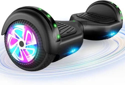 CBD Scooter with Corlorful LED Lights,6.5" Wheels, Dual 300W Motor Scooter for Kids Girls Boys Adults, All Ages A02-Blanco