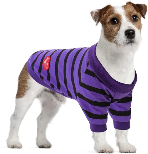 Miniatura 39 de Camiseta a rayas para perros y gatos, chaleco de algodón para primavera, verano, para mascotas, adecuada para mascotas pequeñas y medianas y Amarillo