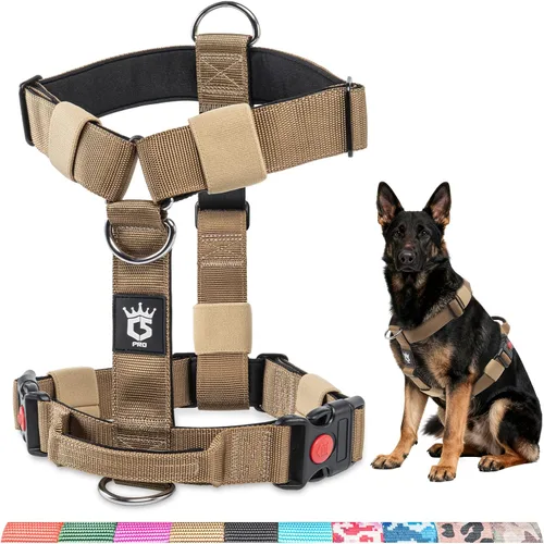 Miniatura 10 de TSPRO Arnés táctico sin tirones para perro, asa de control superior, hebilla de liberación rápida, ajustable, a prueba de escapes, para perros