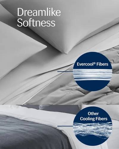 Miniatura 4 de REST Compre 2 OBTENGA 35 por ciento de descuento: Evercool Comforter Plus 3PC Starter Sheet Bundle, en gris claro, tamaño King