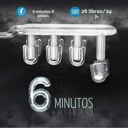 Miniatura 3 de Máquina de Hielo de Encimera Antarctic Star, 8 Cubos de Hielo en 6 Minutos, 26 Libras/Día de Hielo con 2 Tamaños - Portátil Mini, Ahorro de Energía
