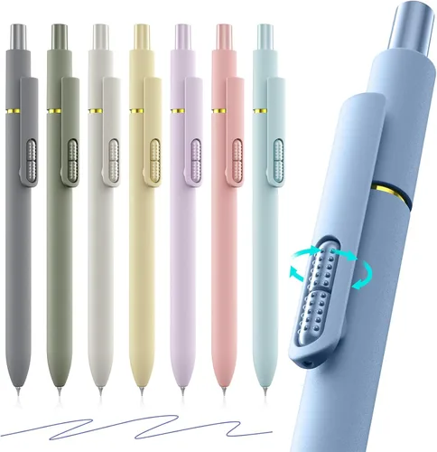 Miniatura 21 de Paquete de 8 bolígrafos de gel negro, punta media de 0.028 in, bolígrafos de tinta retráctiles de secado rápido para escritura suave, suministros