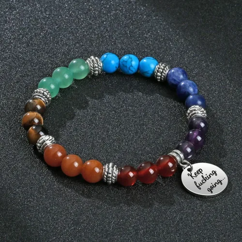 Miniatura 3 de Top Plaza Pulsera de cuentas de 7 chakras para yoga, reiki, cristales curativos, pulsera de cuentas de piedras preciosas de amistad, pulsera