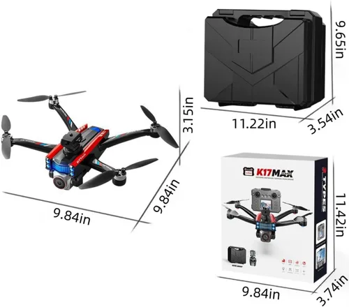 Miniatura 6 de Drone RC con control remoto de pantalla de pantalla, cámara dual 1080P, ajuste de velocidad, retención de altitud, despegue con una tecla, giros 3D