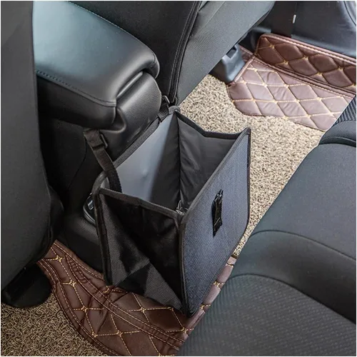Miniatura 2 de Osilly Cubo de basura para automóvil, contenedor de basura colgante plegable de tela Oxford, organizador de bolsas de basura de capacidad de 1.85