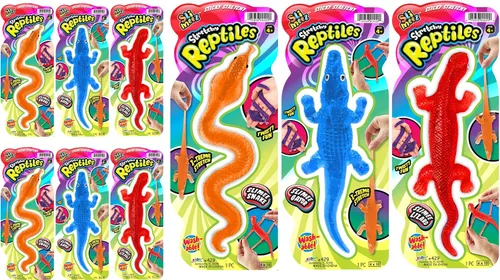 Miniatura 6 de JA-RU - Reptiles pegajosos súper elásticos de serpiente, lagarto y cocodrilo (3 unidades surtidas) por JA-RU. Juguete de regalo de fiesta