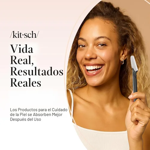 Miniatura 8 de Kitsch Dermaplane - Maquinilla de afeitar facial para mujeres y hombres, maquinillas de afeitar para cejas y afeitadora facial - Maquinilla de Negro