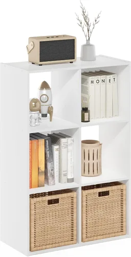 Miniatura 11 de Furinno - Estantería clásica para libros, estantes de almacenamiento, roble francés
