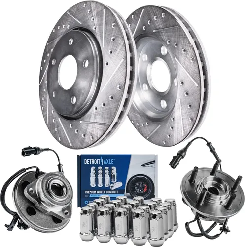 Miniatura 35 de Detroit Axle - Kit de frenos para Honda Accord 2008-2012, rotores de frenos de disco perforados y ranurados, pastillas de freno de cerámica 2009