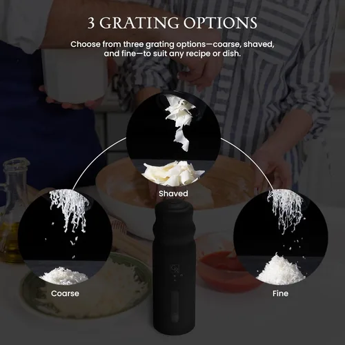 Miniatura 3 de Rallador de queso de lluvia, rallador de queso eléctrico resistente para cocina con opciones de rejilla fina, gruesa y afeitada, apto