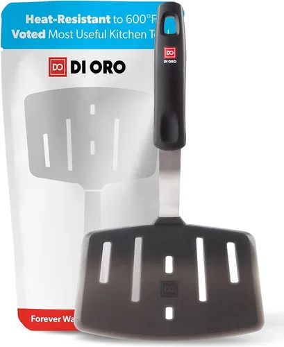 Miniatura 11 de DI ORO - Espátula de silicona para utensilios de cocina antiadherentes, volteador de cocina flexible y fino para voltear panqueques y huevos, alta